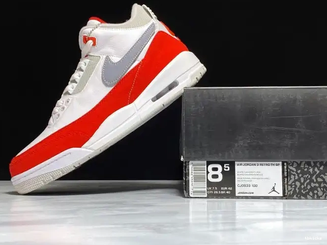 Reps TB University Tinker Air White 3 Red Jordan Retro CJ0939-100 0508